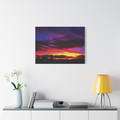 Farm Sunset Matte Canvas Art