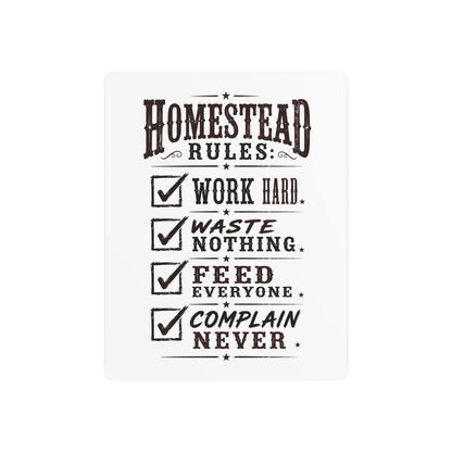 Homestead Rules  Metal Art Sign