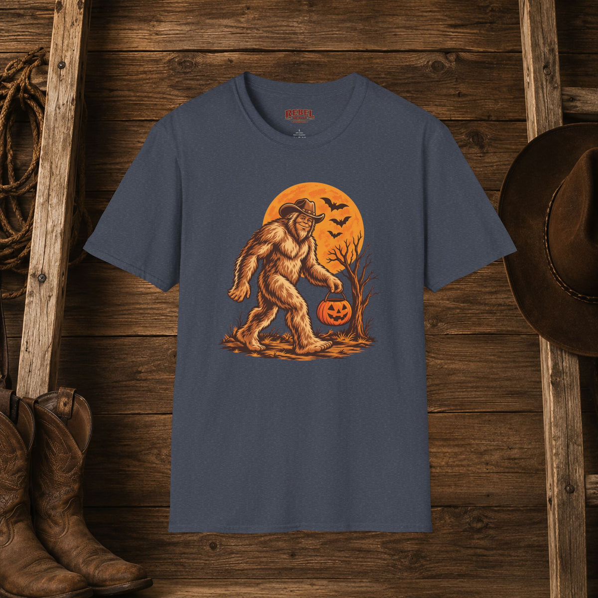 Halloween Squatch   Adult Size T-Shirt