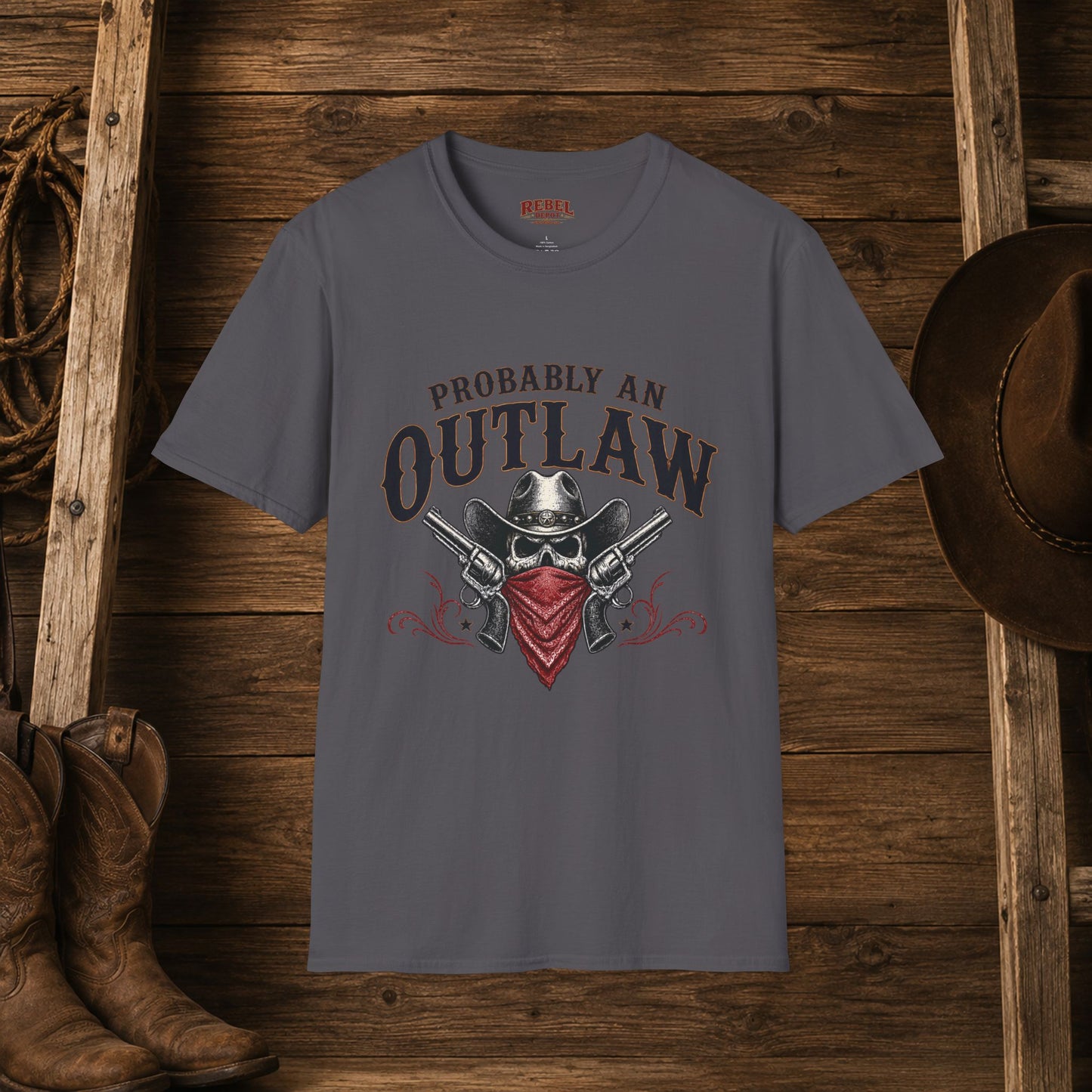 Probably An Outlaw Cowboy  Adult T-Shirt
