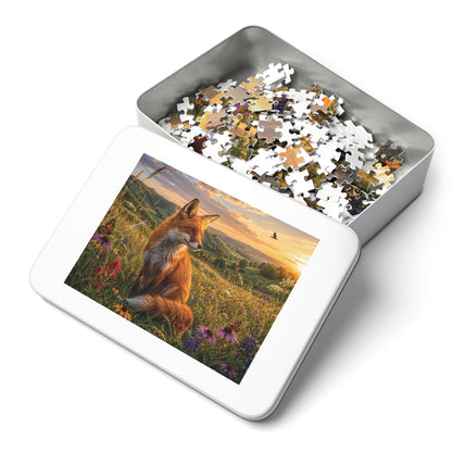 Meadow Fox  Jigsaw Puzzle with Tin