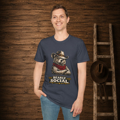 Bearly Social Cowboy T-Shirt