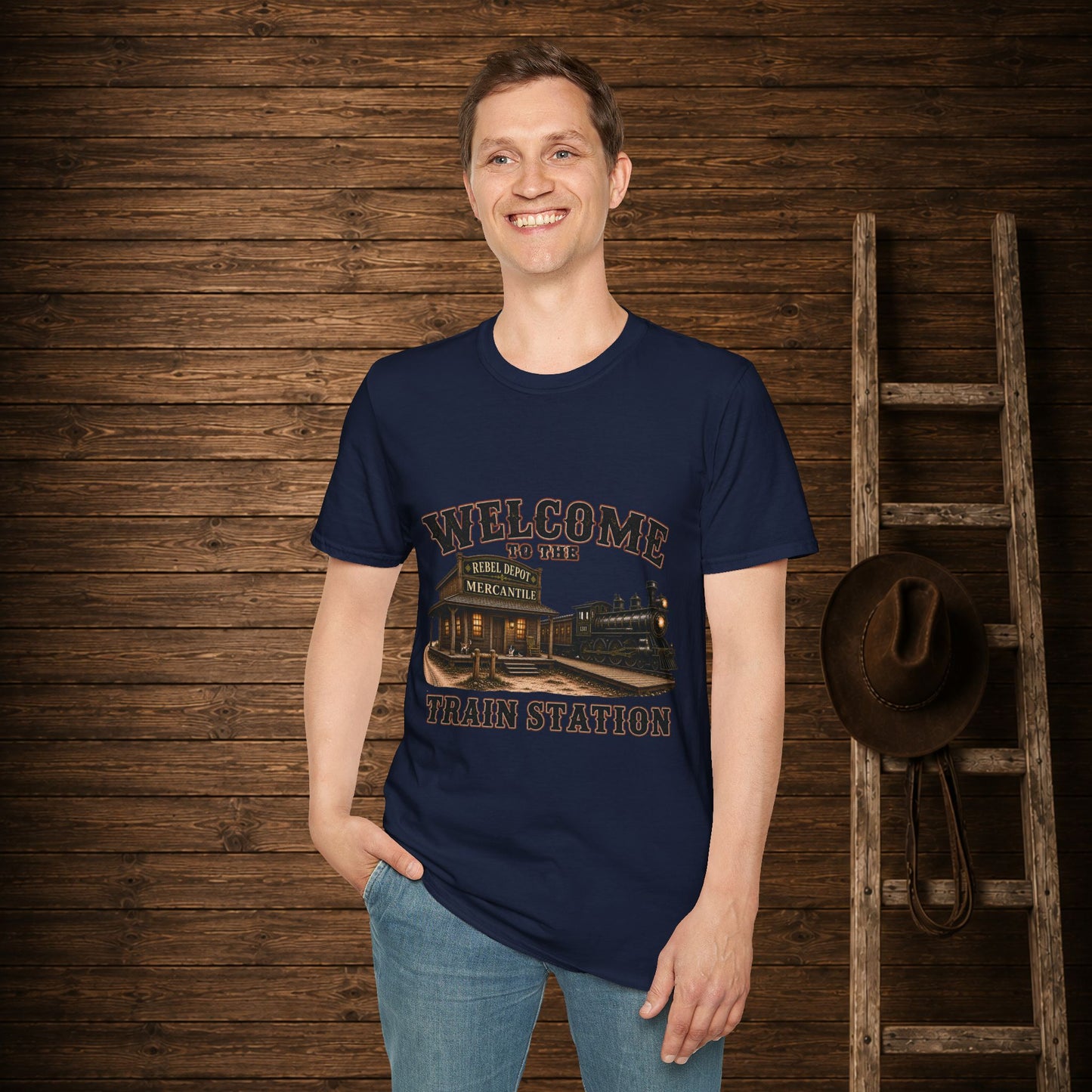 Train Station   Adult T-Shirt