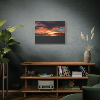 Country Homestead Sunset  Matte Canvas Art