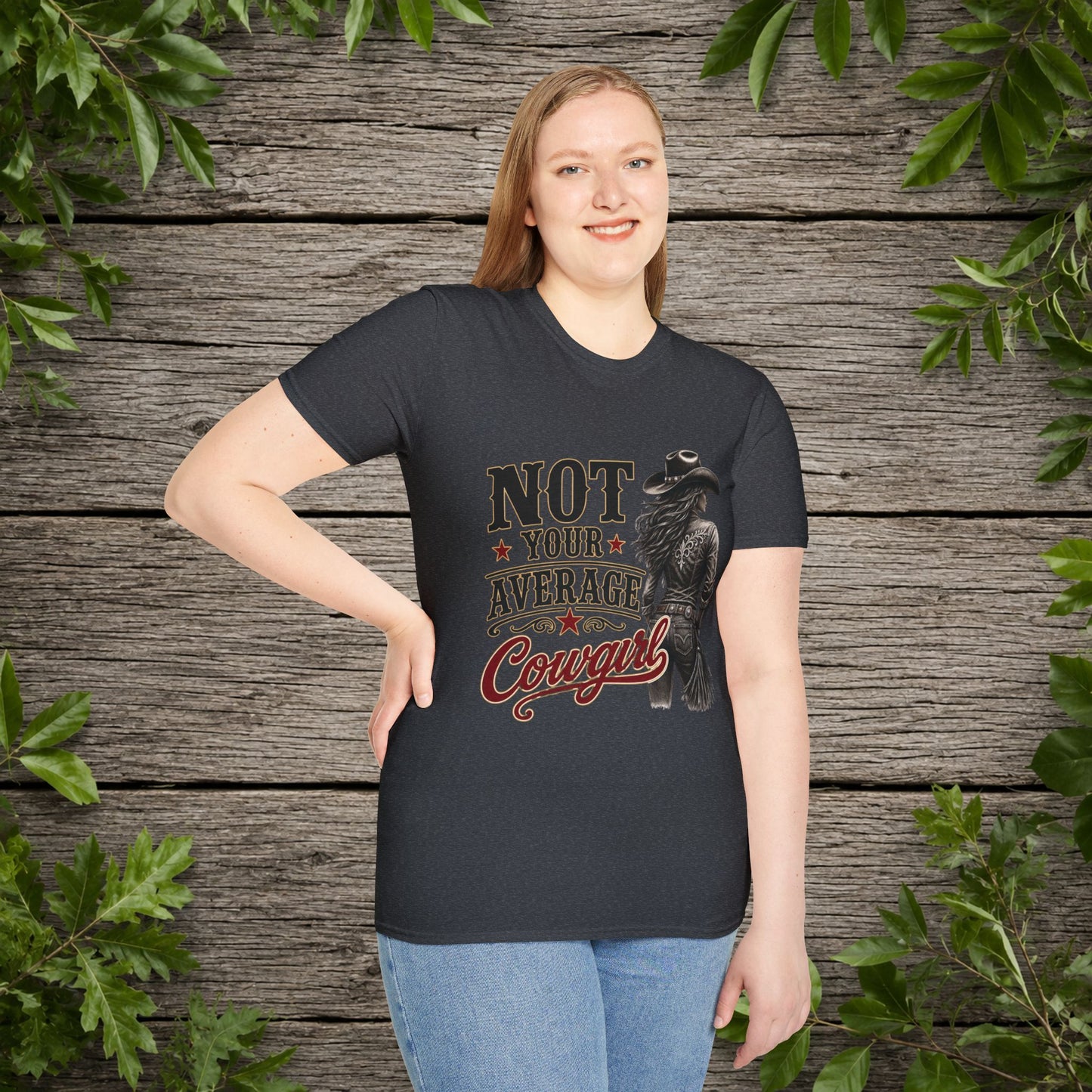 Not Average Cowgirl (Front)   Adult T-Shirt
