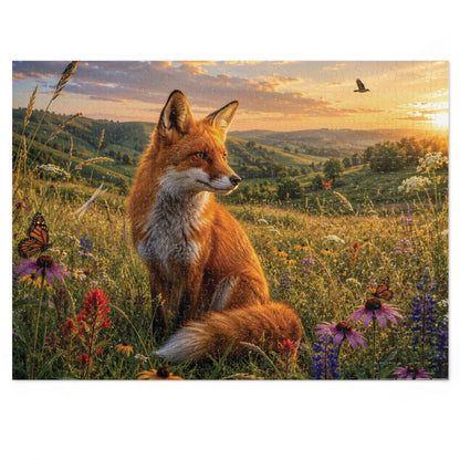 Meadow Fox  Jigsaw Puzzle with Tin
