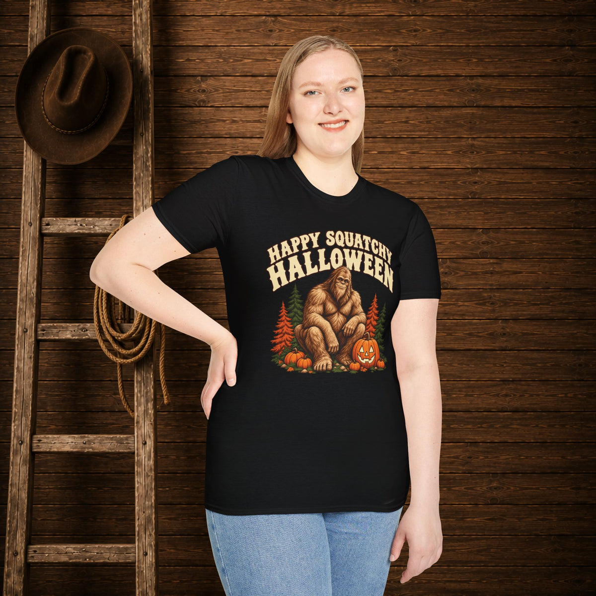 Squatchy Halloween   Adult Size T-Shirt