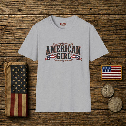 American Girl Patriot  Adult Size T-Shirt
