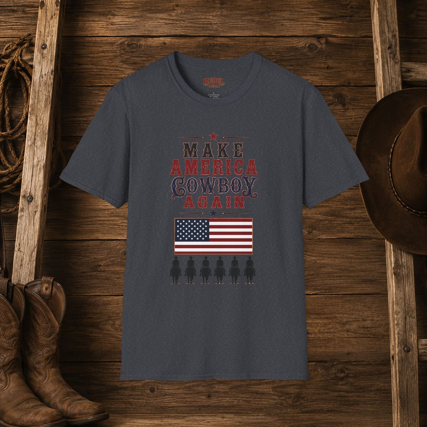 Make America Cowboy Again (Front)  Adult T-Shirt