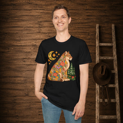 Fall Bloom Cougar   Adult Size T-Shirt