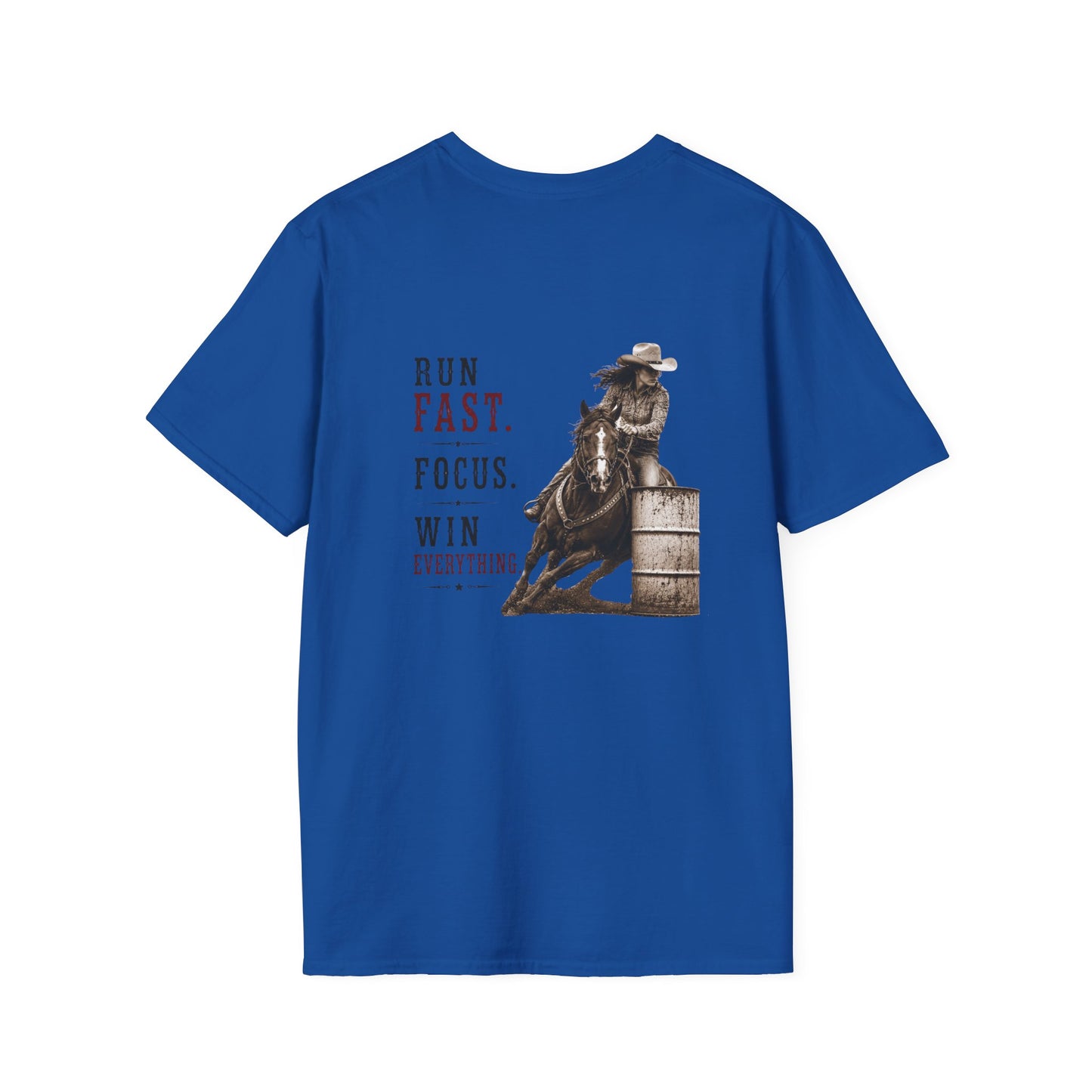 Run Focus Win Cowgirl  (Back) T-Shirt