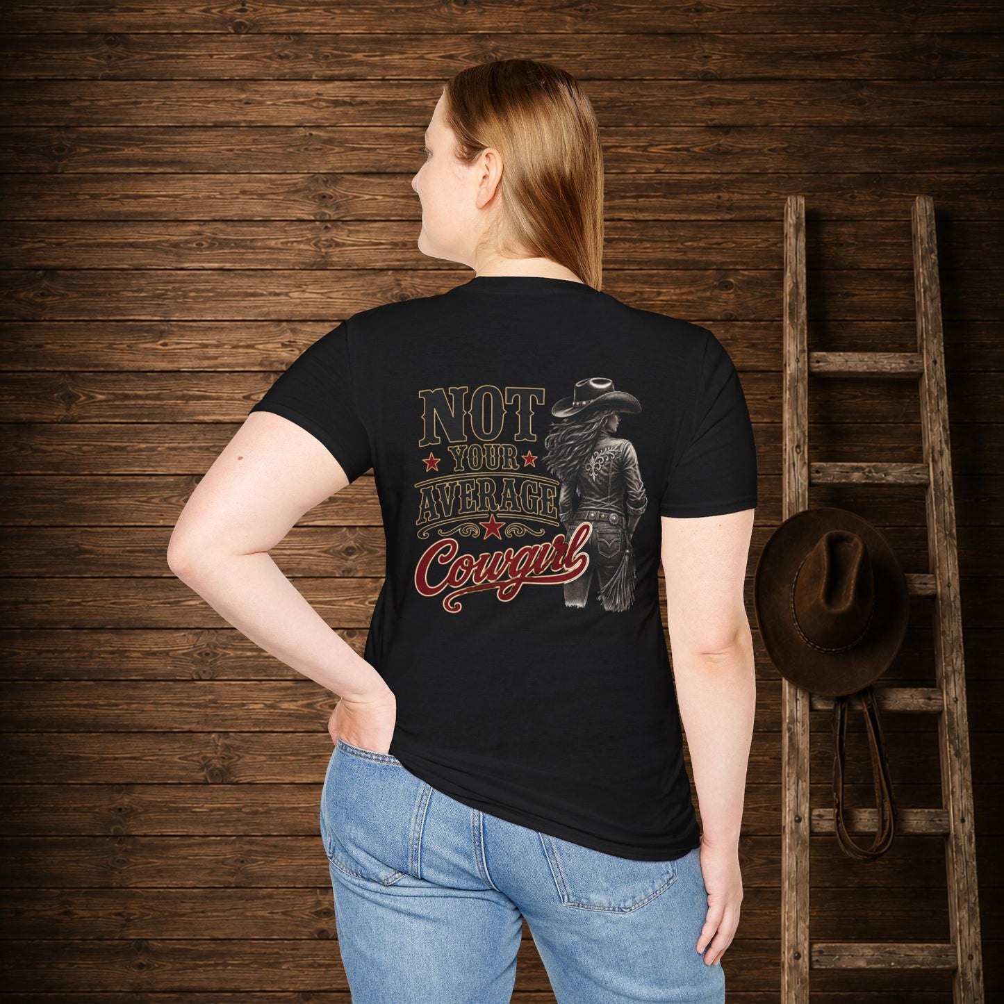 Not Your Average Cowgirl (Back)  Adult T-Shirt