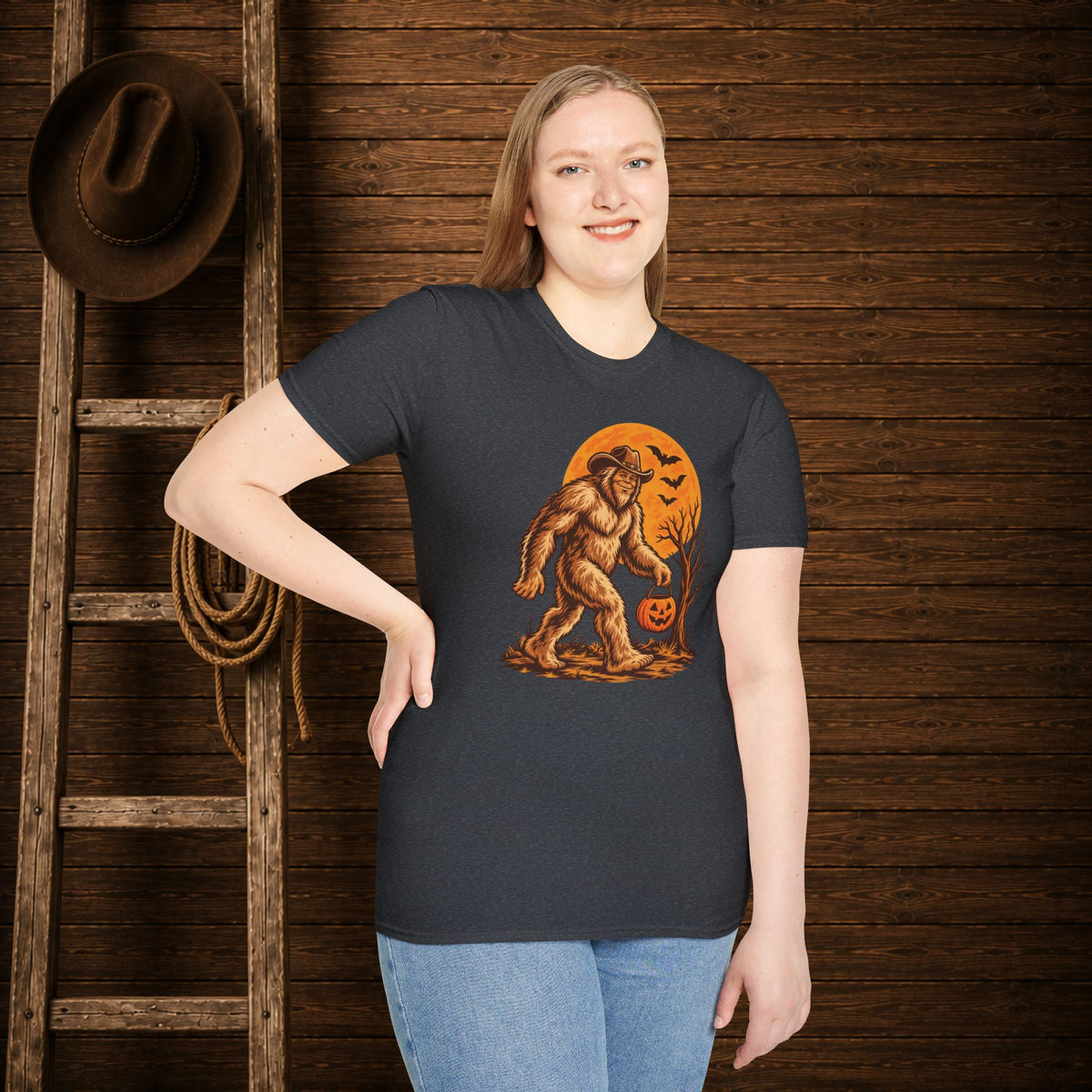Halloween Squatch   Adult Size T-Shirt