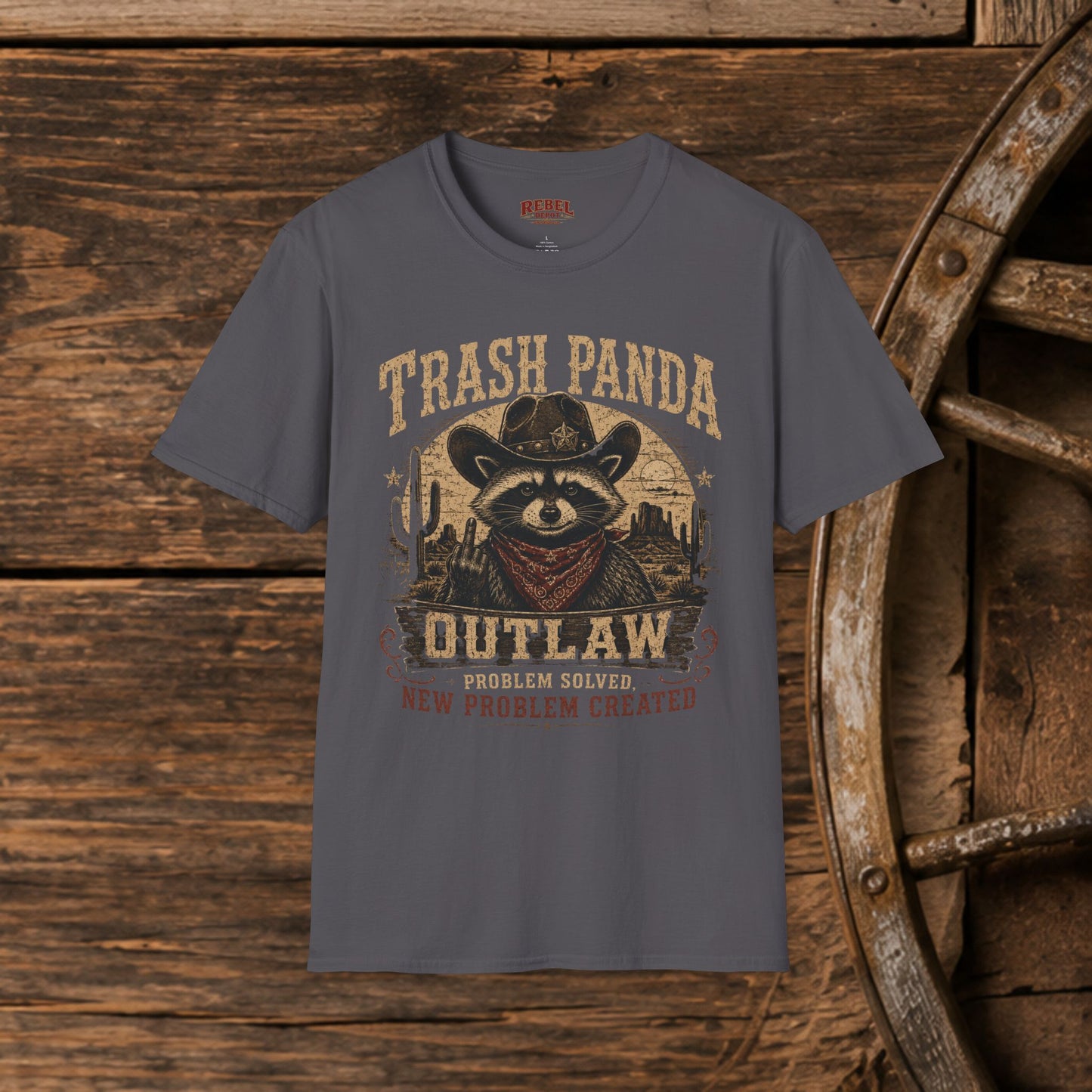 Trash Panda Outlaw (Offensive) Cowboy  Adult T-Shirt