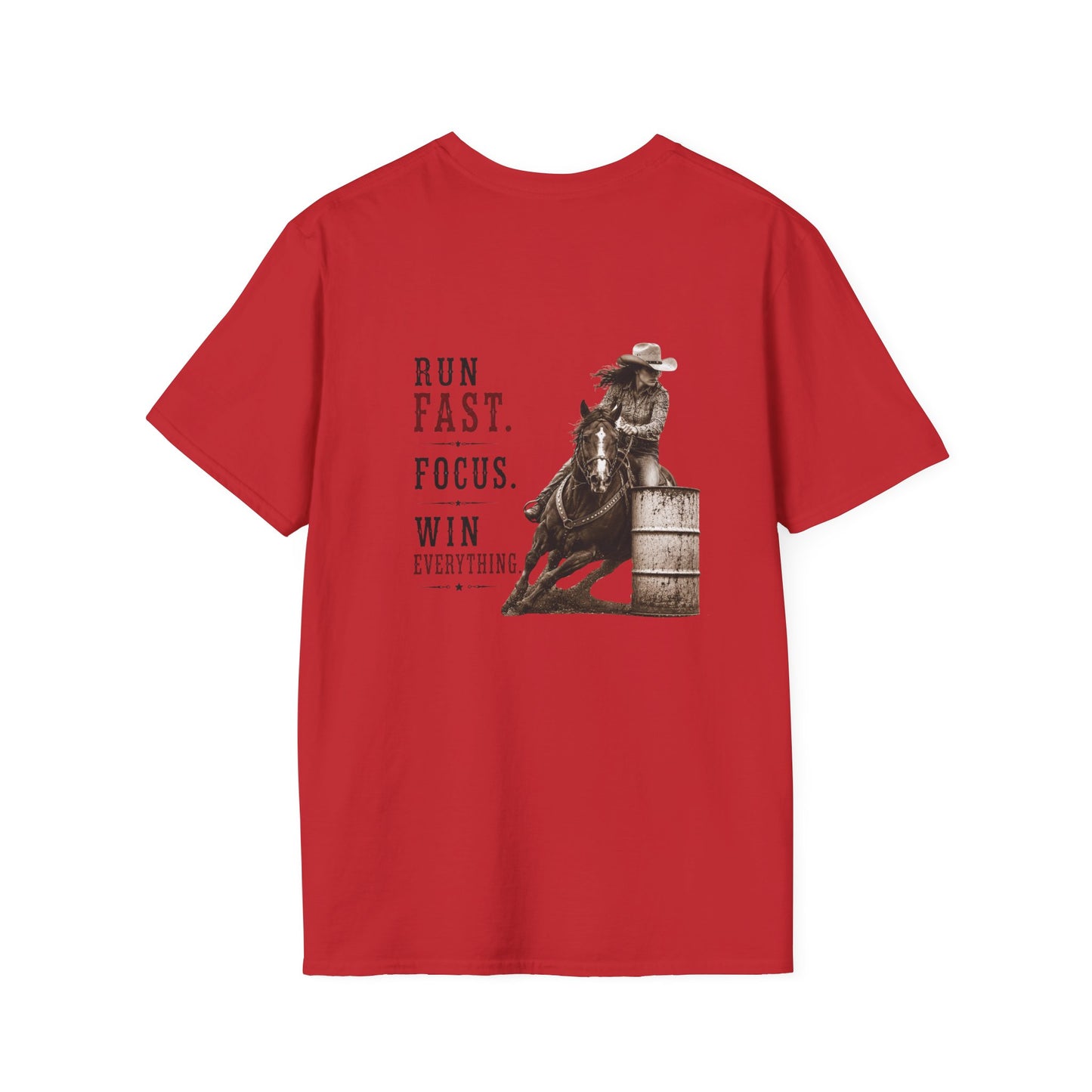 Run Focus Win Cowgirl  (Back) T-Shirt
