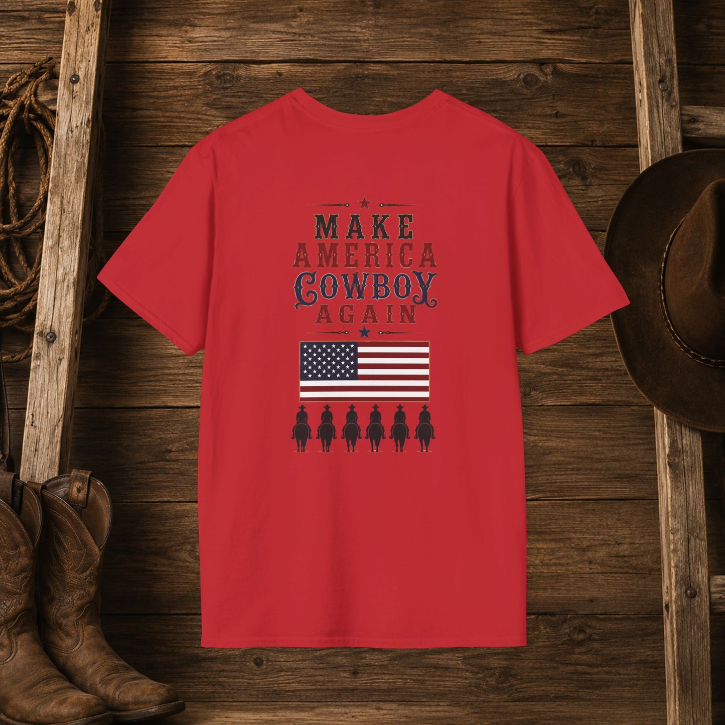 Make America Cowboy Again (Back)  Adult T-Shirt