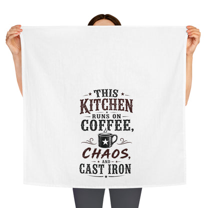 Coffee Chaos Cast Iron   Kitchen Tea Towel
