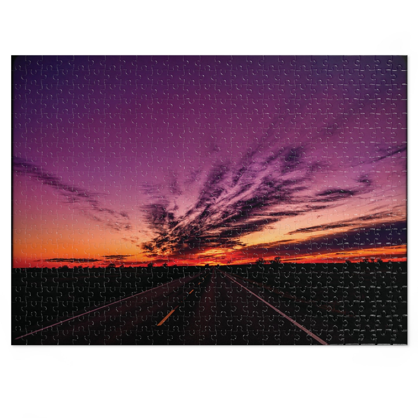 Backroad Sunset  Jigsaw Puzzle with Tin