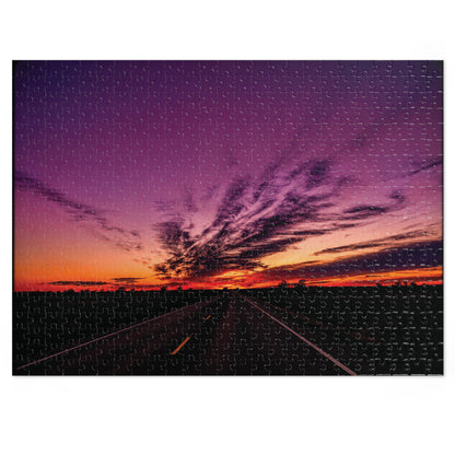 Backroad Sunset  Jigsaw Puzzle with Tin