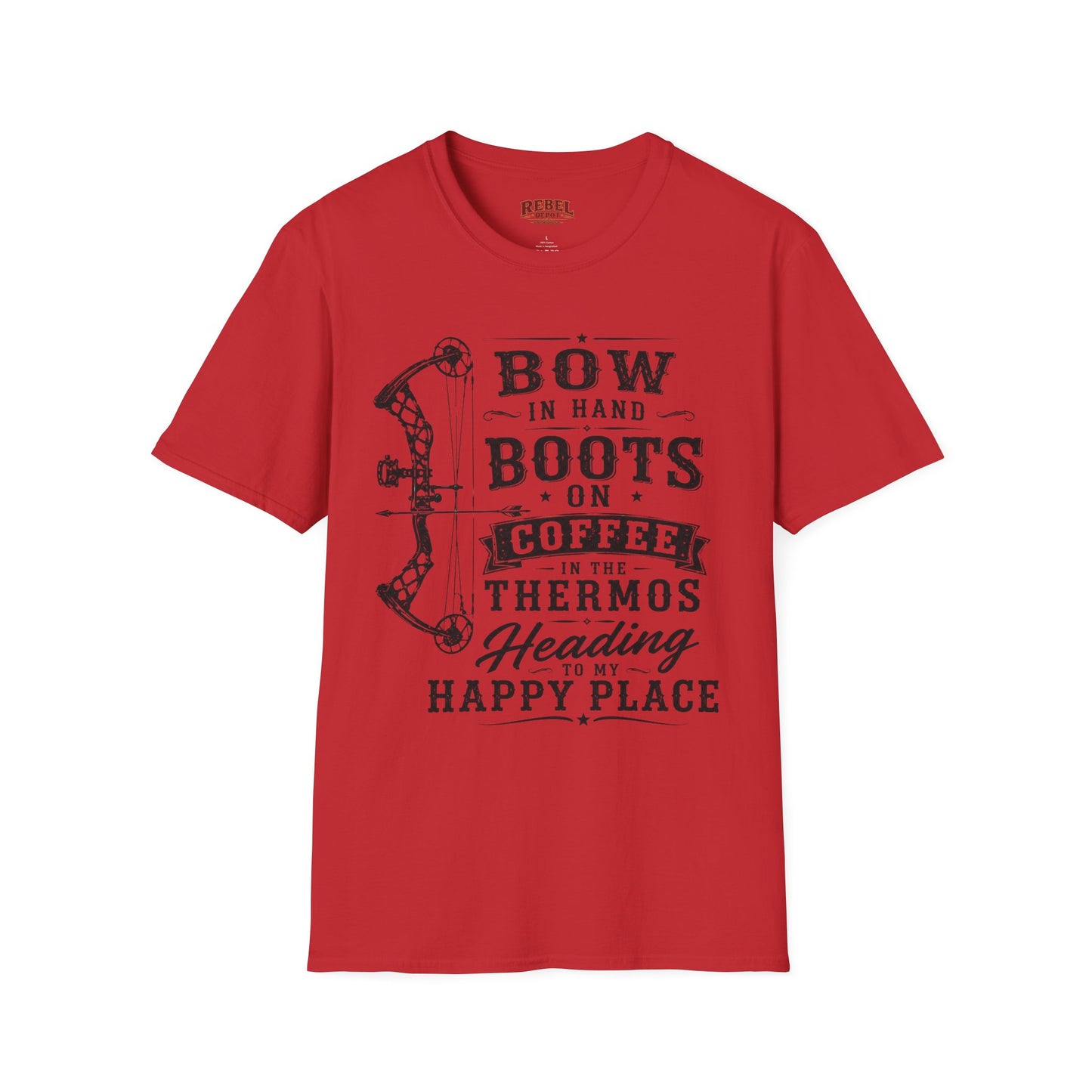 Bow Boots Coffee  Adult Size T-Shirt