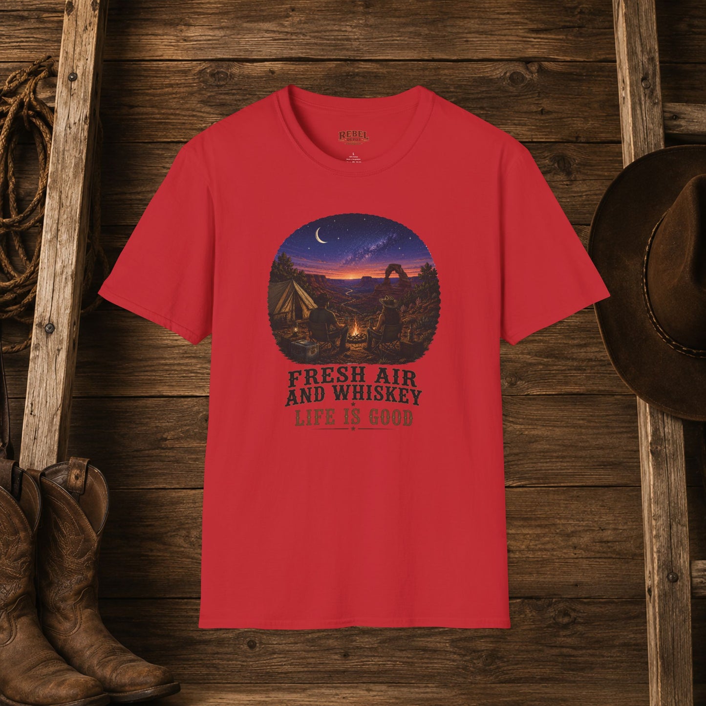 Fresh Air And Whiskey  Adult T-Shirt