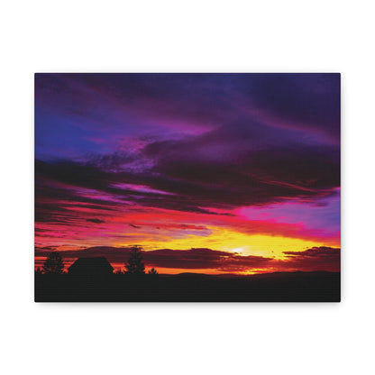 Farm Sunset Matte Canvas Art