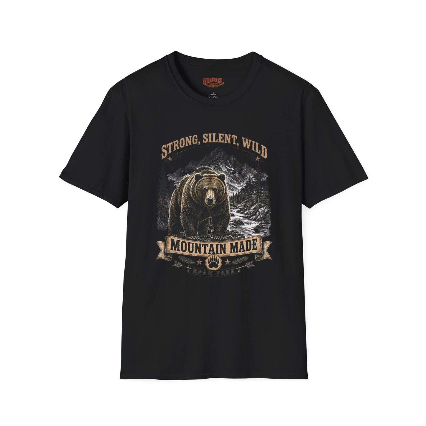 Strong Silent Wild Bear  Adult Size T-Shirt