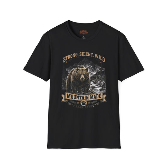 Strong Silent Wild Bear  Adult Size T-Shirt