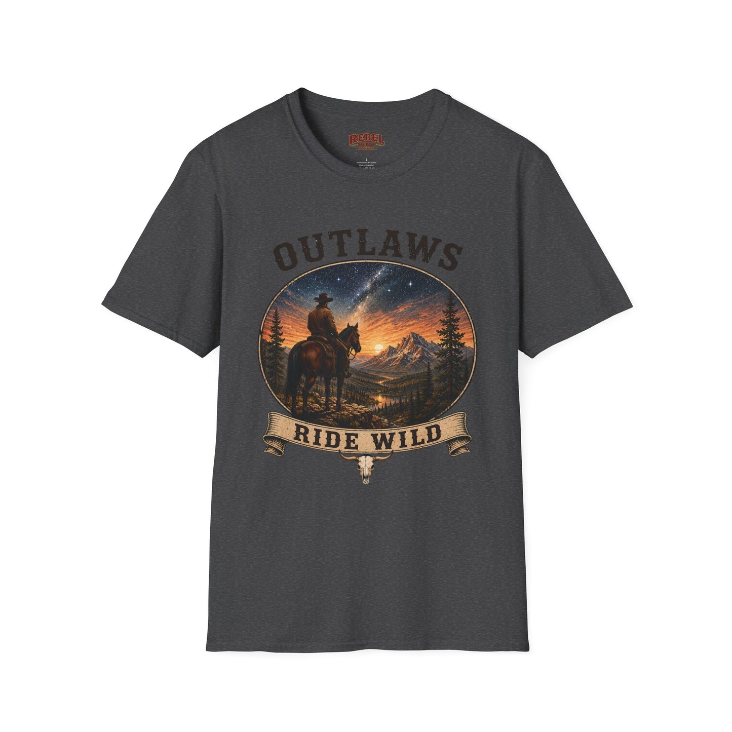 Outlaws Ride Wild   Adult Size T-Shirt