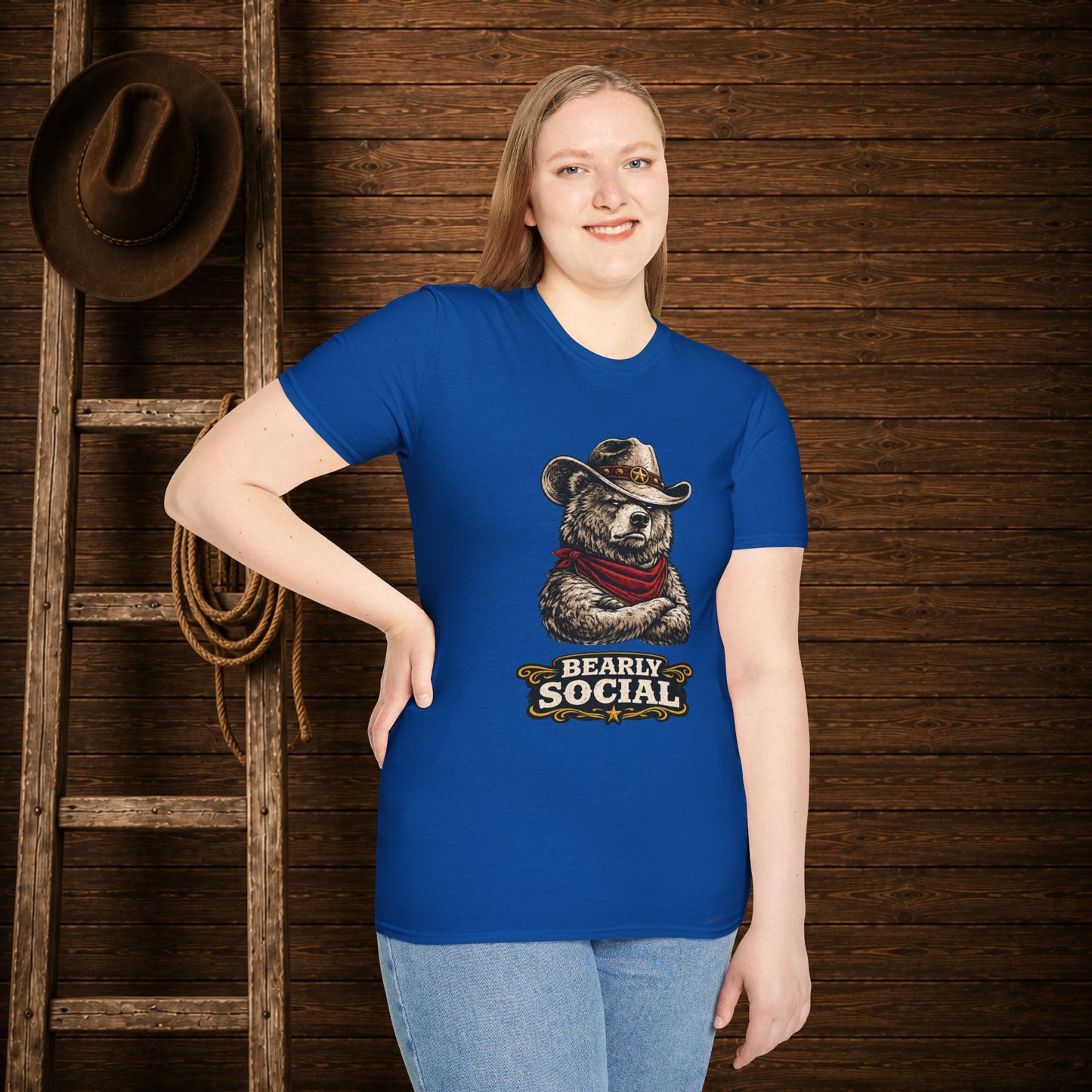 Bearly Social Cowboy T-Shirt