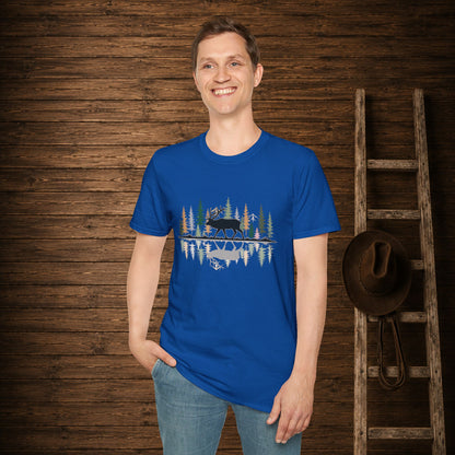 Morning Reflection Elk   Adult Size T-Shirt