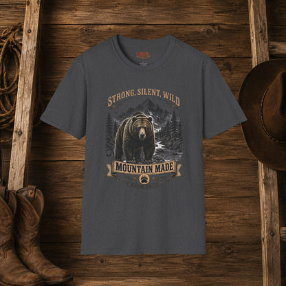 Strong Silent Wild Bear  Adult Size T-Shirt