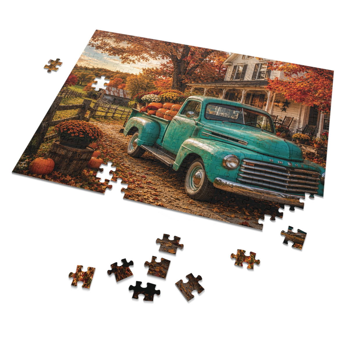 Fall Farmstead   Jigsaw Puzzle with Tin