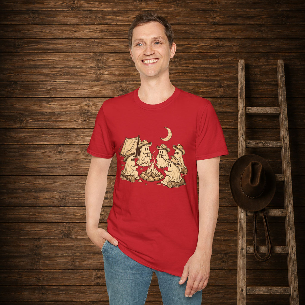 Spooky Campfire   Adult Size T-Shirt