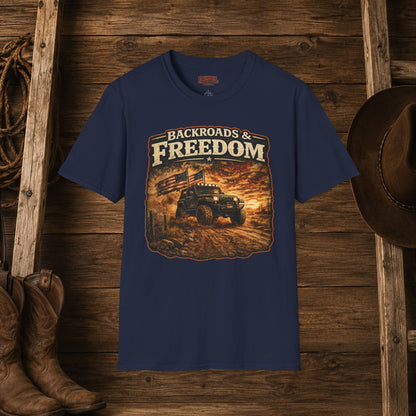 Backroads & Freedom  Adult Size T-Shirt