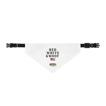 Red White Woof  Clip-on Pet Bandana