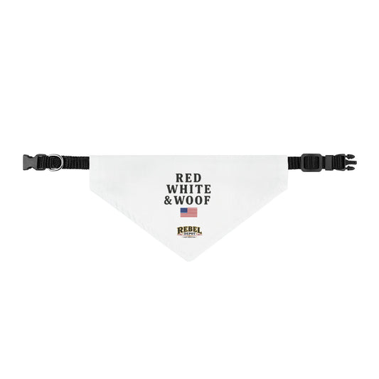 Red White Woof  Clip-on Pet Bandana