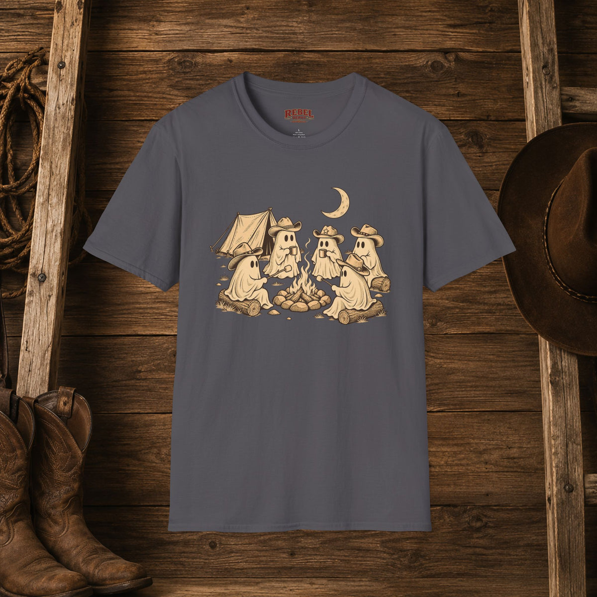 Spooky Campfire   Adult Size T-Shirt