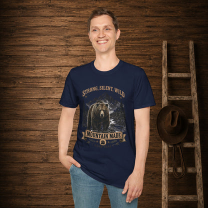 Strong Silent Wild Bear  Adult Size T-Shirt