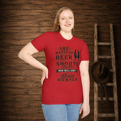 She's A Bow Hunter  Adult Size T-Shirt