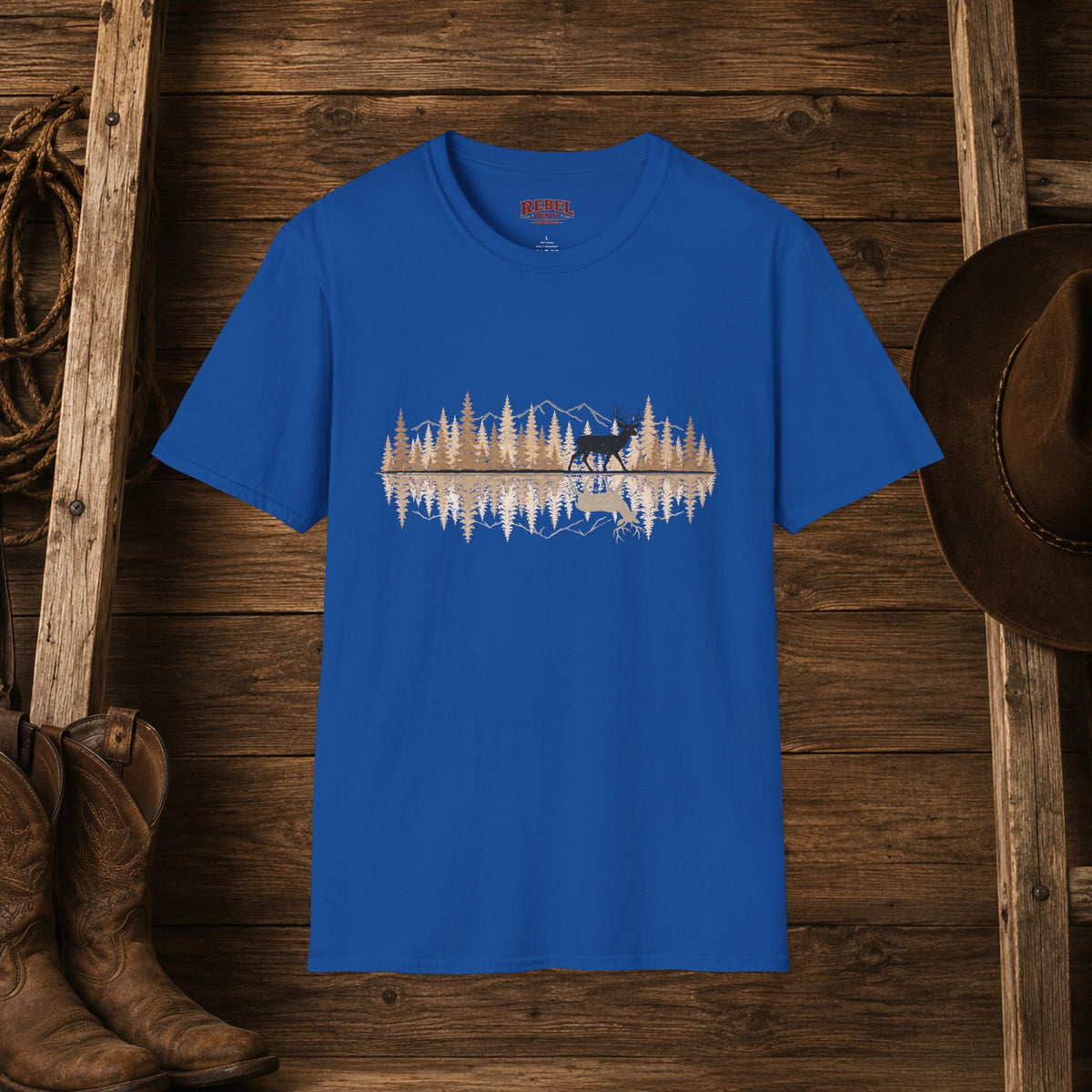 Buck Reflection   Adult Size T-Shirt