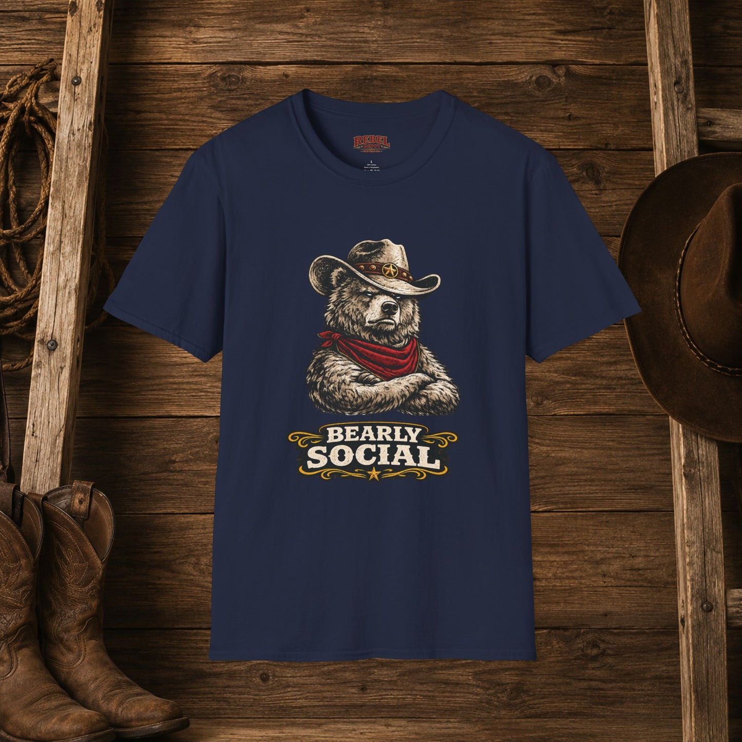Bearly Social Cowboy T-Shirt