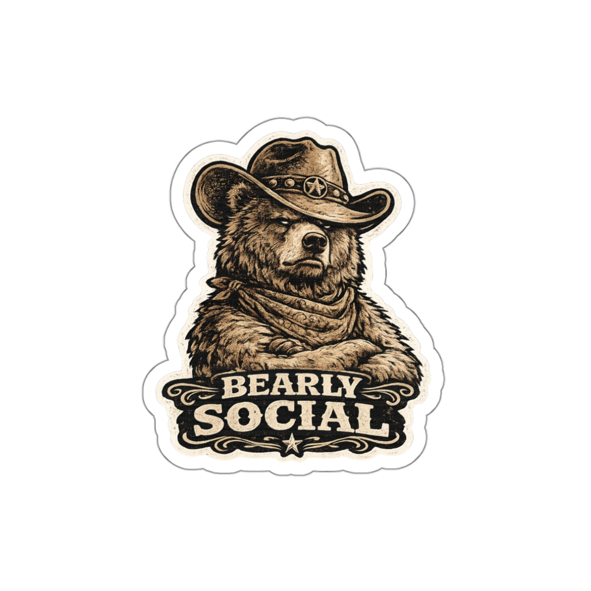 Bearly Social  Die-Cut Stickers