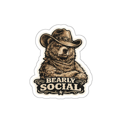 Bearly Social  Die-Cut Stickers