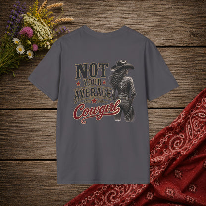 Not Your Average Cowgirl (Back)  Adult T-Shirt