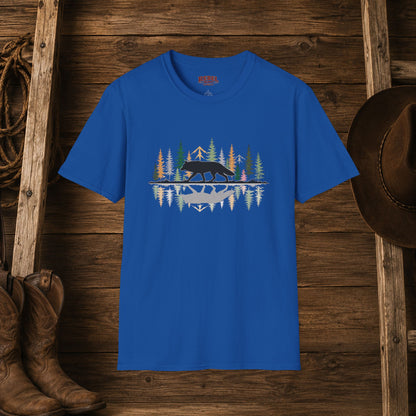 Morning Reflection Wolf   Adult Size T-Shirt