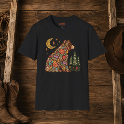 Fall Bloom Bear   Adult Size T-Shirt