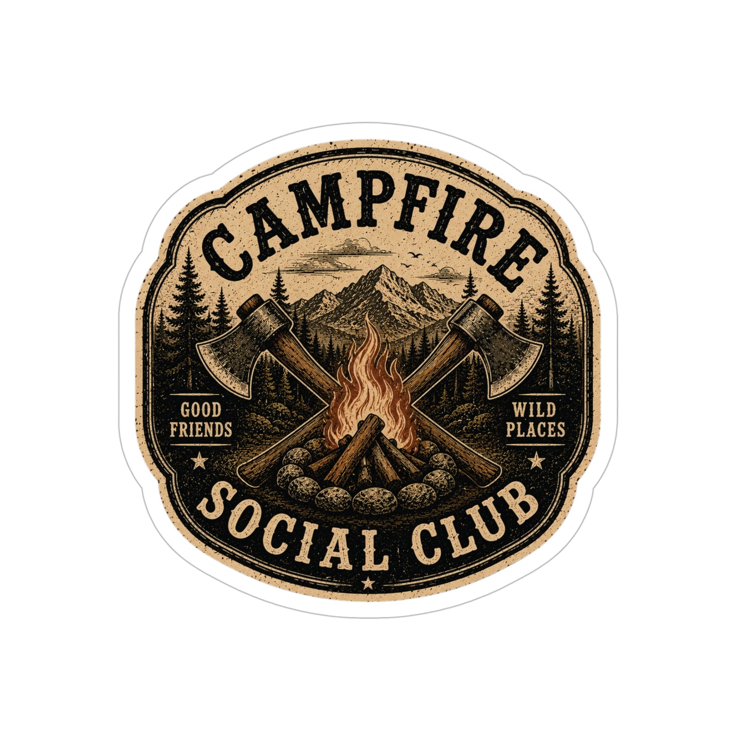 Campfire Social Club  Transparent Outdoor Vinyl