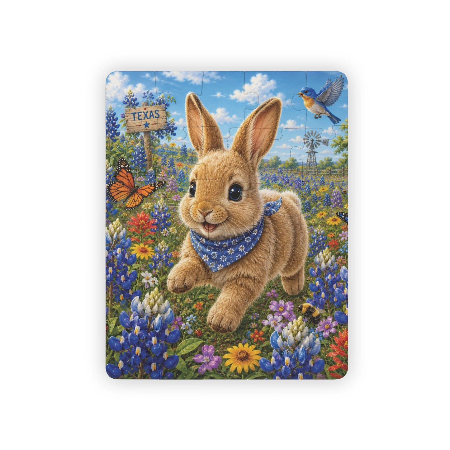 Bluebonnet Bunny  Kids' Puzzle 30-Piece