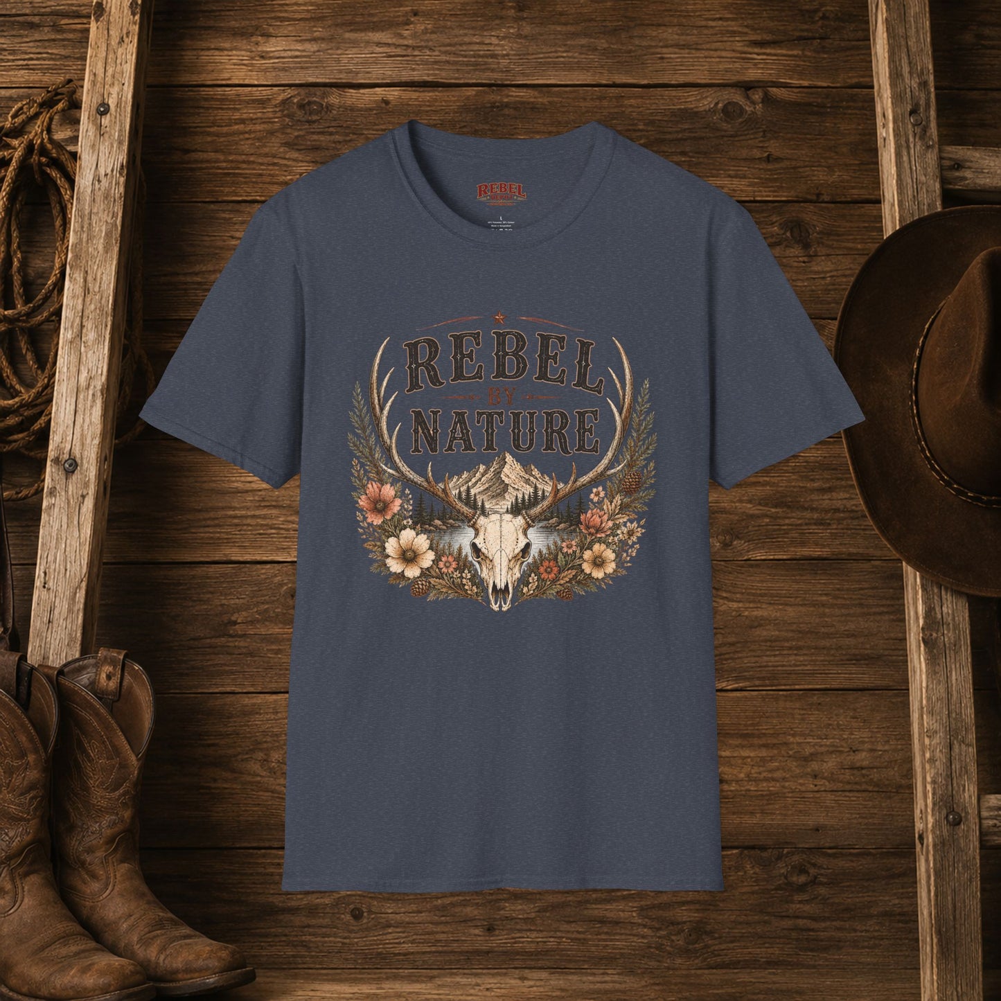 Rebel By Nature  Adult T-Shirt